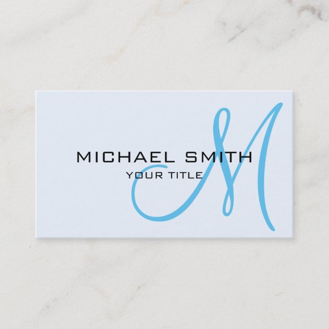 Monogram Alice blue color background Visitenkarte (Vorderseite)
