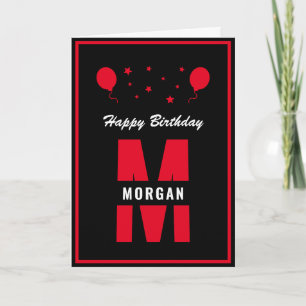 Monogram Alles Gute zum Geburtstag jedes Alter Sch Karte