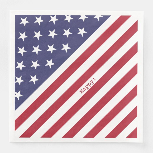 Monogram American USA Flag 4. Juli Personalize Serviette (Vorderseite)