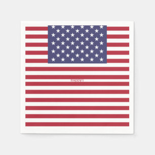 Monogram American USA Flag 4. Juli Personalize Serviette