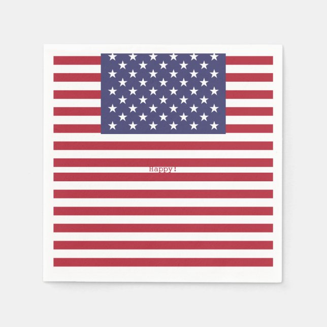 Monogram American USA Flag 4. Juli Personalize Serviette (Vorderseite)