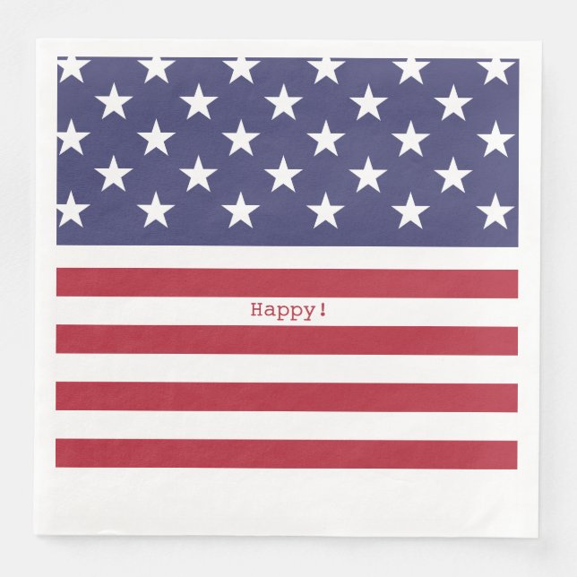 Monogram American USA Flag 4. Juli Personalize Serviette (Vorderseite)