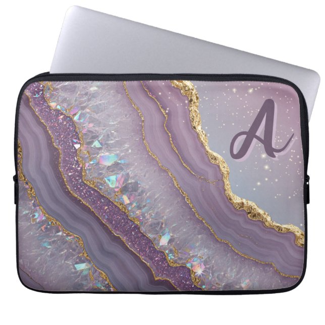 Monogram Amethyst Aurora Laptopschutzhülle (Vorderseite)
