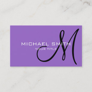Monogram Amethyst color background Visitenkarte