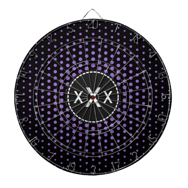 Monogram Amethyst Techno Dots Modern Dartscheibe (vorne)