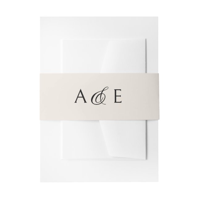 Monogram Ampersand Champagne Wedding Einladungsbanderole (Vorderseite Beispiel)