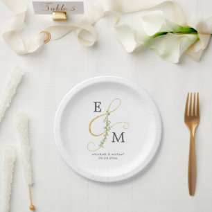Monogram Ampersand Eukalyptus Greenerenerity Weddi Pappteller