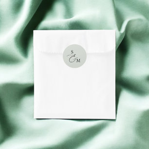 Monogram Ampersand Script Wedding Runder Aufkleber