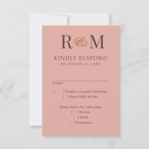 Monogram Ampersand Terracotta Wedding RSVP Karte