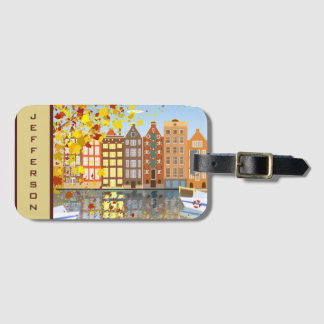 Monogram Amsterdam City Canal farbenfrohe Gepäckma Gepäckanhänger