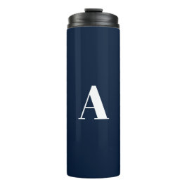 Monogram Anfangsbuchstabe dunkelblau, modern Thermosbecher