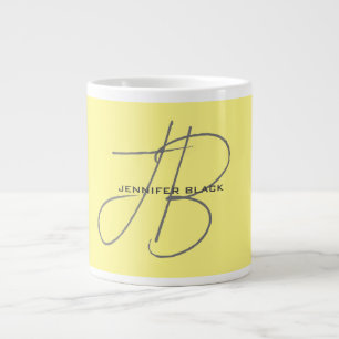 Monogram Anfangsbuchstaben Hellgelbe Moderne Jumbo-Tasse