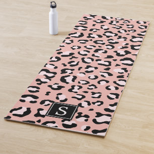 Monogram - Animal Print, Gepunktet Leopard - Pink Yogamatte