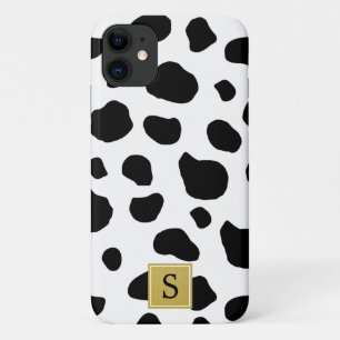 Monogram - Animal Print, Kuh Spots - Black Gold Case-Mate iPhone Hülle