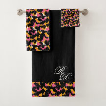 Monogram Animal Print Pink Orange Black