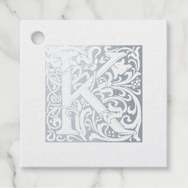 Monogram-Anniversary Illuminated Letter K Geschenkanhänger (Vorderseite)