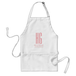 Monogram, anpassbarer rosa Text auf Schürze
