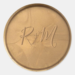 Monogram Antik Gold Wax Siegel Sticker