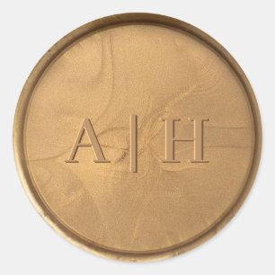 Monogram Antik Gold Wax Siegel Sticker