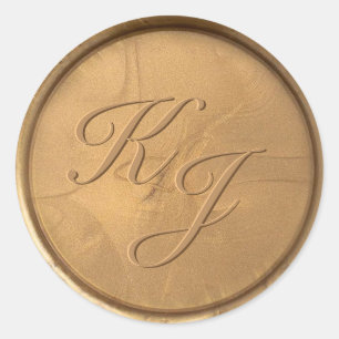 Monogram Antik Gold Wax Siegel Sticker