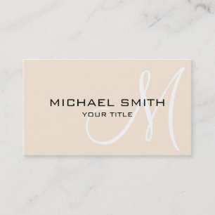 Monogram Antique white color background Visitenkarte