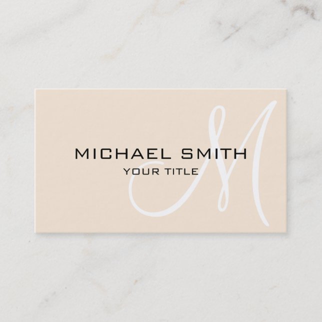 Monogram Antique white color background Visitenkarte (Vorderseite)