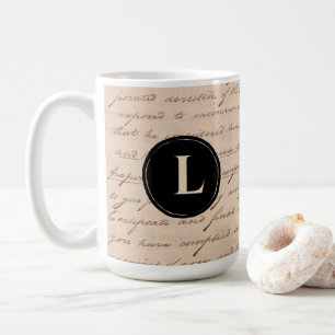 Monogram Antique Writing Letter Handwriting Paper Kaffeetasse