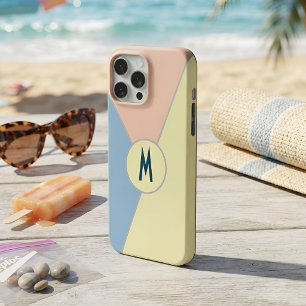 Monogram Aquamarin-gelb-gelb-rosa Pastellfarbblock Case-Mate iPhone Hülle