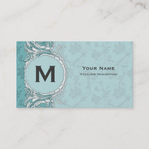 Monogram Aquamarine florale Extravagant Profile Bu Visitenkarte