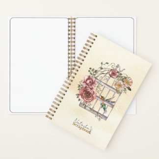 Monogram Aquarell-Blume Pastell-Kraftpapier Notizbuch