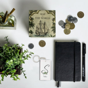 Monogram Aquarell-Erstakryllischer Schlüsselanhäng Schlüsselanhänger