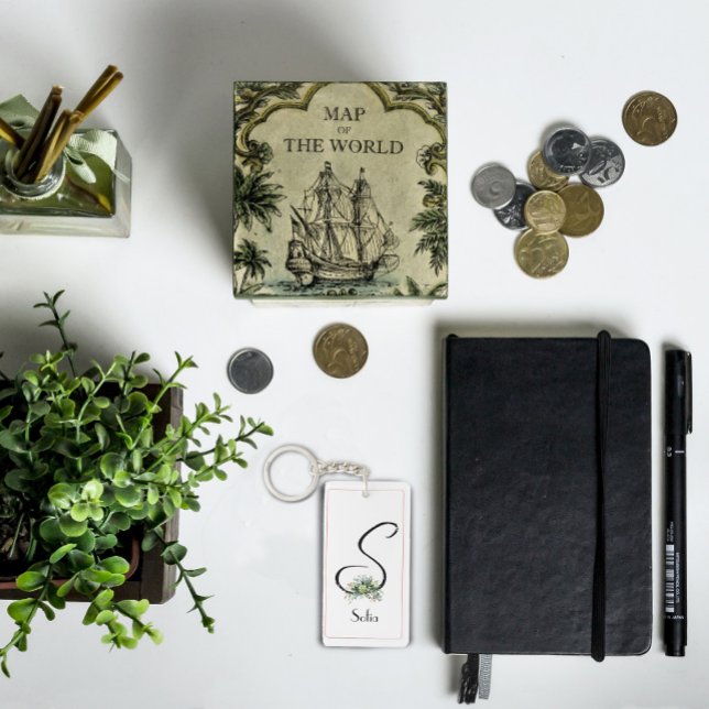 Monogram Aquarell-Erstakryllischer Schlüsselanhäng Schlüsselanhänger (Von Creator hochgeladen)