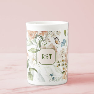 Monogram Aquarell Floral 10oz. Prozellantasse