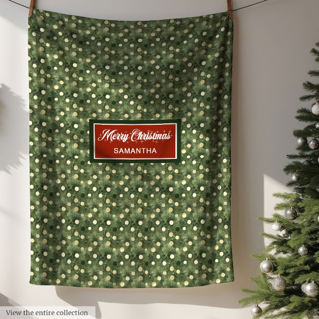 Monogram Aquarellfarbe pastellgrün Xmas Decke (Monogram watercolor pastel green Xmas blanket)
