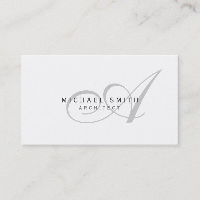 Monogram Architect Modern Simple Business Card Visitenkarte (Vorderseite)