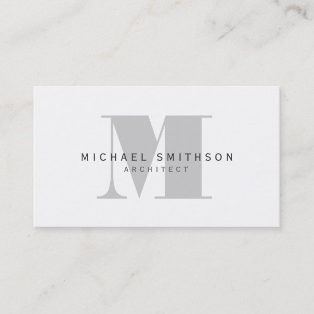 Monogram Architect Modern Simple Business Card Visitenkarte (Vorderseite)