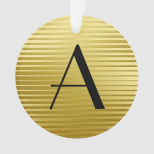Monogram Art Deco Gold Satin Streifen Ornament