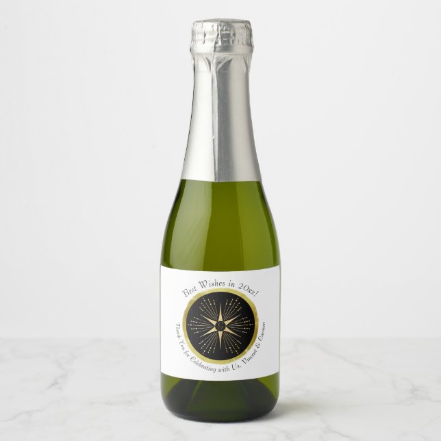 Monogram Art Deco Star Black and Gold (Vorderseite)