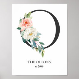 Monogram Art Print, Letter O, Wedding, Kinderzimme Poster