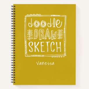 Monogram Artist Sketchbook mit Name Notizbuch
