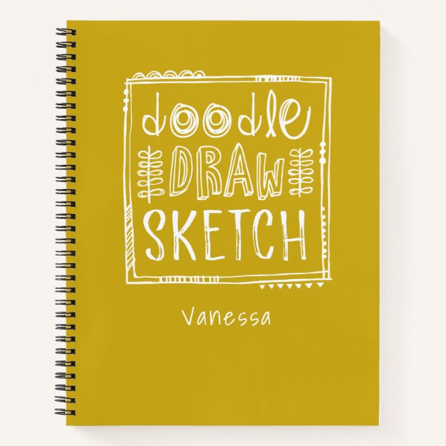 Monogram Artist Sketchbook mit Name Notizbuch (Vorderseite)