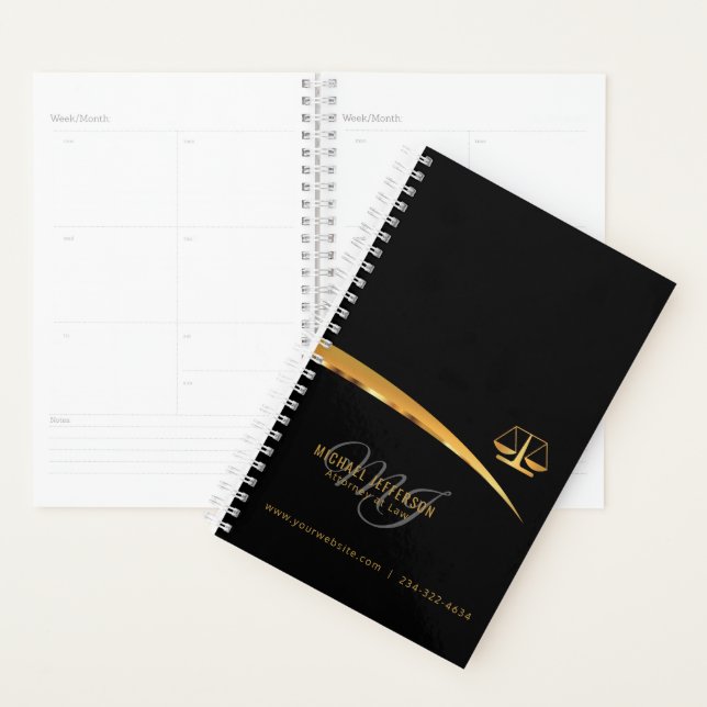 Monogram Attorney at Law - Black and Gold Planer (Anzeige)