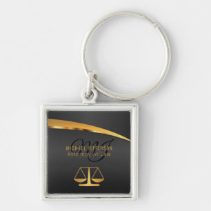 Monogram Attorney at Law - Black and Gold Schlüsselanhänger