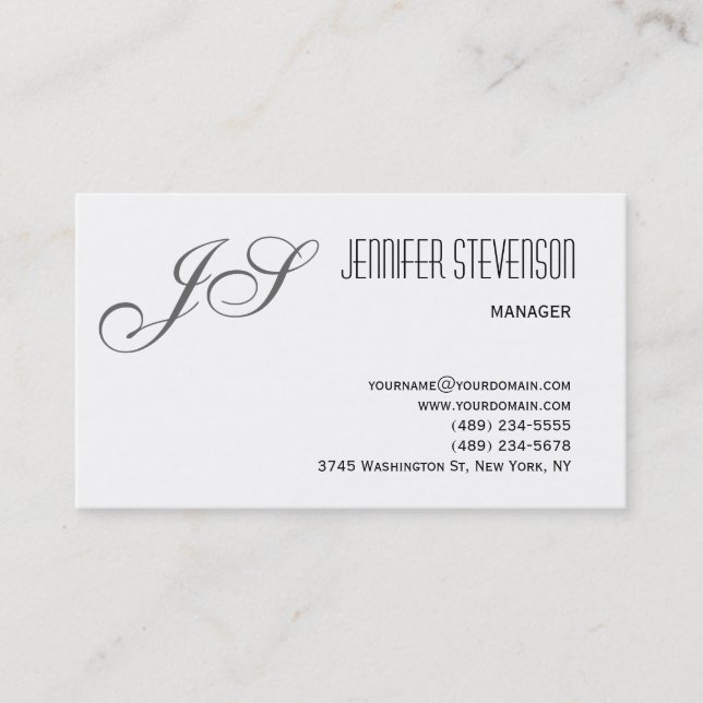 Monogram Attractive Charm Consultant Business Card Visitenkarte (Vorderseite)
