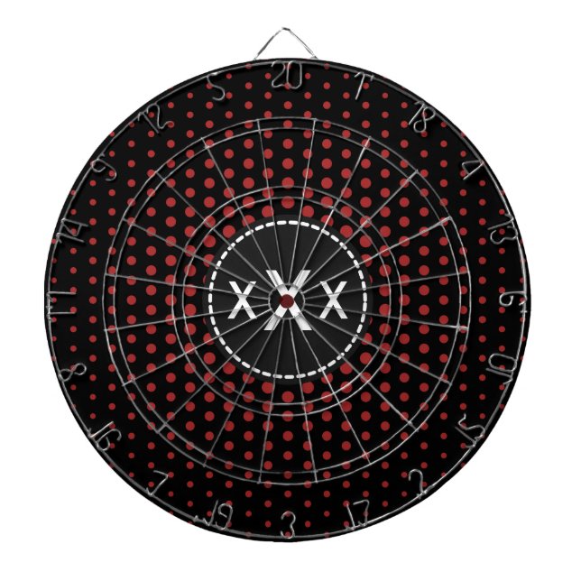 Monogram Auburn Techno Dots Modern Dartscheibe (vorne)