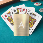 Monogram aus Luxus Gold Stainless Steel Spielkarten<br><div class="desc">Luxuriöse Gold Imitate Metallic Foil Edelstahl Elegant Monogram Playing Cards. Diese Spielkarten können so angepasst werden,  dass sie Ihren Anfangs- und Vornamen enthalten und ein großartiges Gastgeschenk für eine Geburtstagsfeier,  ein Brautparty oder einen Junggeselinnen-Abschied machen.</div>
