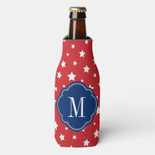 Monogram aus Red White and Blue Patriotic Stars Flaschenkühler