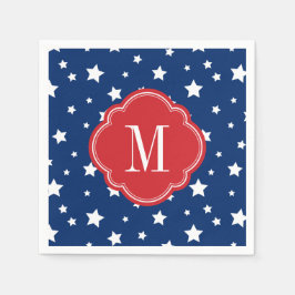 Monogram aus Red White and Blue Patriotic Stars Serviette
