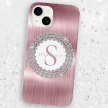 Monogram aus rosa Metalldiamanten Funkelnd luxuriö