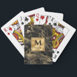 Monogram aus schwarzem und goldenem Marmor Elegant Spielkarten<br><div class="desc">Klassisch elegantes Design mit schwarzem und goldenem Marmor mit Monogramm. Die Vorlage wurde Set,  sodass Sie nur Ihren Namen hinzufügen müssen,  um das Design zu vervollständigen.</div>